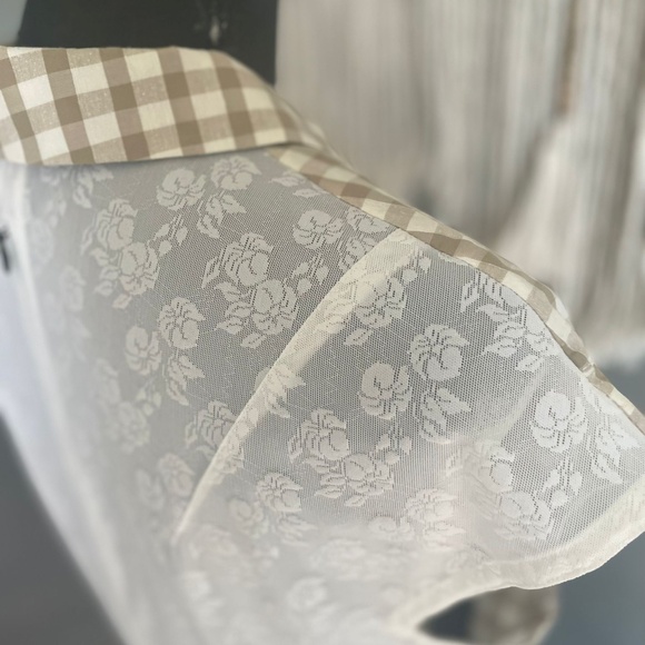 Carven White & Black Gingham Eyelet Dress - Picture 5 of 11